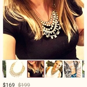 Stella and Dot Regency pearl drop & rhinestone  Statement necklace